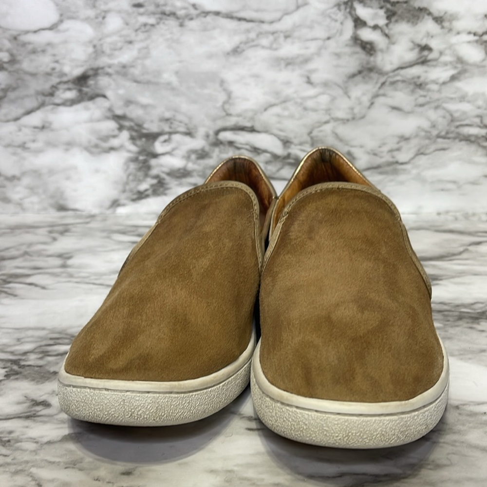 UGG Jass Slip On Suede Sneakers Shoes Gold Brown Chestnut Womens Sz 9 - Picture 2 of 14